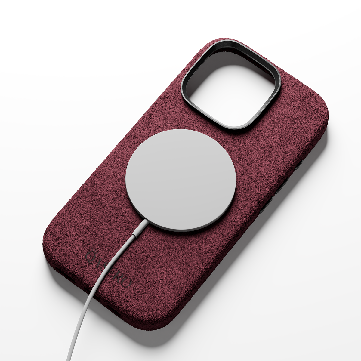 Alcantara Wine Red – iPhone 16 Pro Case - Image 4